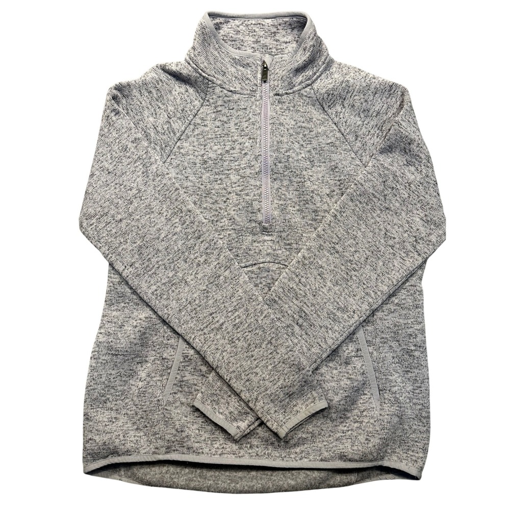 Kyodan Outdoor Women Heathered Gray Half Zip Fleece Pullover TG XL Lavendar Grey